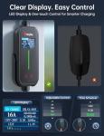 Raylix 16A Level 1&2 EV Charger, 110V-240V Electric Car Charger with 21ft Cable [Adjustable Current & Delay Charging] Portable EV Chargers for All SAE J1772, Nema 6-20 & Nema 5-15 Plug, Accessories