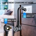 Tera Electric Vehicle Charger Portable: Level 2 & 1 J1772 16A 8A 240V 110V ETL NEMA 14-50 Plug EV Charging Station with NEMA 5-15 Adapter Cord 23FT Indoor & Outdoor Cable P02