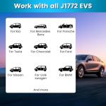 Portable Level 1 and Level 2 EV Charger 240V 32A (7.68kw) with 26ft Charging Cable NEMA 14-50 5-15 for SAE-J1772 Electric Vehicles Charging Station