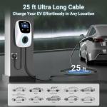 Tera for Tesla Electric Vehicle (EV) Charger: Level 2 J1772 2024 Fully Upgraded ETL Energy Star 48A with Manual Setting Amps & Schedule on Unit 240V