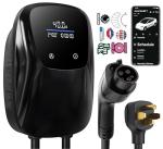 Tera Electric Vehicle Charger J1772: ETL Certified Level 2 40 Amp 240 Volt DIY Stickers Home EVSE with Manual Setting Amps Schedule on Unit NEMA 14-50 25 FT Cable W02