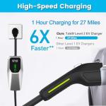 Portable Level 2 EV Charger, 7.68KW Fast Charge