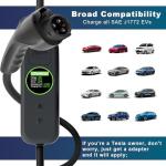 Toptoo J1772 Portable EV Charger Level 1+2 Electric Car Charger 6-20P 16A Power Plug 3.5KW 110V-240V(Applicable to Household Electricity)
