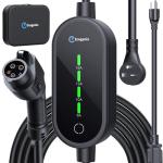 Level 1/2 EV Charger, 2025 Upgraded 16A Electric Car Mobile Charger | Adjustable Current | 110V-240V | NEMA 5-15 & NEMA 6-20 Plug | 21ft Cable| Home Portable Charger for All SAE J1772