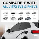 Level 1&2 Portable EV Charger (APP Control & Timer), Adjustable 8-16A 110V-240V, Dual Plugs: NEMA 6-20 & 5-15, 25FT Charging Cable w/ J1772 Connector, ETL/FCC Certified for All EVs/PHEVs