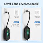 Level 1&2 Portable EV Charger (APP Control & Timer), Adjustable 8-16A 110V-240V, Dual Plugs: NEMA 6-20 & 5-15, 25FT Charging Cable w/ J1772 Connector, ETL/FCC Certified for All EVs/PHEVs