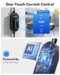 Level 1/2 EV Charger, 2025 Upgraded 16A Electric Car Mobile Charger | Adjustable Current | 110V-240V | NEMA 5-15 & NEMA 6-20 Plug | 21ft Cable| Home Portable Charger for All SAE J1772