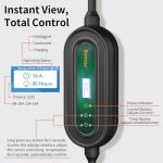 Level 1&2 Portable EV Charger (APP Control & Timer), Adjustable 8-16A 110V-240V, Dual Plugs: NEMA 6-20 & 5-15, 25FT Charging Cable w/ J1772 Connector, ETL/FCC Certified for All EVs/PHEVs