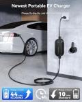 Level 1/2 EV Charger, 2025 Upgraded 16A Electric Car Mobile Charger | Adjustable Current | 110V-240V | NEMA 5-15 & NEMA 6-20 Plug | 21ft Cable| Home Portable Charger for All SAE J1772