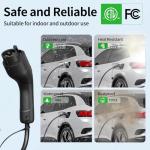 Level 1&2 Portable EV Charger (APP Control & Timer), Adjustable 8-16A 110V-240V, Dual Plugs: NEMA 6-20 & 5-15, 25FT Charging Cable w/ J1772 Connector, ETL/FCC Certified for All EVs/PHEVs