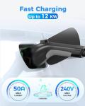EV Charger Extension Cable, 50Amp 20ft J1772 Extension Cord Compatible with Level 1/Level 2 EV Charger, SAE J1772 Car Charger Extension Cable with Carrying Bag, IP66 50A EV Charging Extension Cable