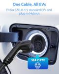 EV Charger Extension Cable, 50Amp 20ft J1772 Extension Cord Compatible with Level 1/Level 2 EV Charger, SAE J1772 Car Charger Extension Cable with Carrying Bag, IP66 50A EV Charging Extension Cable