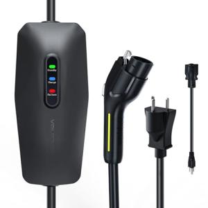 Level 1&2 EV Charger, Electric Vehicle Portable Charger with 20FT Cable, 3.5KW 16Amp Home EV Car Charging Station, 110V-240V NEMA 6-20 & NEMA 5-15 Plug Adapter, for All SAE J1772