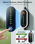 Fluxelle Level 1&2 EV Charger, Portable Electric Car Charger for J1772 EVs & Plug-in Hybrid Vehicles, 110V-240V 16Amp Adjustable Home/Outdoor Charging Stations, 21ft Cable, NEMA 6-20 & NEMA 5-15 Plug