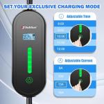 SubSun Adjustable Current, Portable Electric Vehicle Charger with NEMA Plug, Adjustable Current/Delay Charging for SEA J1772 EVs (16A EV Charger, 16A-Level 1+2(for J1772 EVs))