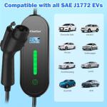 SubSun Adjustable Current, Portable Electric Vehicle Charger with NEMA Plug, Adjustable Current/Delay Charging for SEA J1772 EVs (16A EV Charger, 16A-Level 1+2(for J1772 EVs))