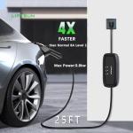 LIFTSUN Level 1+2 EV Charger, 16 Amp 120V or 240V, Portable Electric Vehicle Charging Station with 25Ft Charging Cable NEMA 6-20 Plug NEMA 5-15P Adapter,Home EV Charger for SAE J1772 Standard