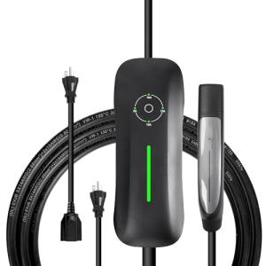 Noviitus Electric Vehicle Charger for Tesla:Level 1&2, 110-240V, 16 Amp, NEMA 5-15 and 6-20 Plug, Portable Charger for Tesla Compatible with All Models: X/Y/3/S, with 25 ft Extension Cord,UL certified