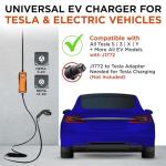 Voltre M2 Level 1 & 2 EV Charger for Tesla & EVs | 25 Ft MAX Cable | 8-32A | 110-240V Portable Electric Car Fast Charger |14-50, 5-20 Plug |