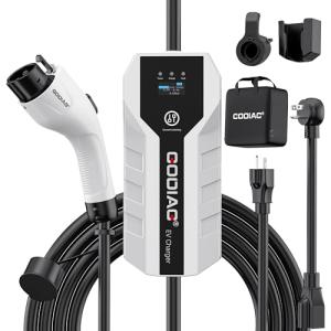 GODIAG Level 1+2 EV Charger - ETL Certified, 16Amp, 110V-240V, 20ft Cable, Portable Electric Car Charger for J1772 EVs with NEMA 6-20 & NEMA 5-15 Plug