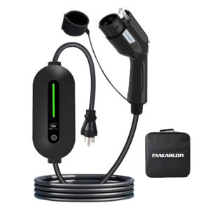 MACARLON Level 1 & 2 EV Charger, 110V-240V 16A, Electric Vehicle Portable Charger with NEMA 6-20 & 5-15 Plug, Compatible with All J1772 Electric Cars, 25ft Cable for Home & Outdoor Use