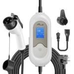 Mplus Electric Vehicle Charger Station 16 Amp Level 1 & 2 Portable EV Charging Includes NEMA 5-15P & 6-20 Plug Compatible with J1772 Electric Cars Household Travel Travel Portable Emergency Charger