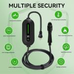 MACARLON Level 1 & 2 EV Charger, 110V-240V 16A, Electric Vehicle Portable Charger with NEMA 6-20 & 5-15 Plug, Compatible with All J1772 Electric Cars, 25ft Cable for Home & Outdoor Use