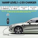 Level 1 & 2 EV Charger, 110V-240V Portable Electric Vehicle Charger with 17FT Cable, Adjustable Current & Delay Timer,16A EV Charger, NEMA 6-20 & 5-15 Plug, for All J1772 Electric Cars
