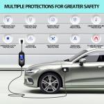 Level 1 & 2 EV Charger, 110V-240V Portable Electric Vehicle Charger with 17FT Cable, Adjustable Current & Delay Timer,16A EV Charger, NEMA 6-20 & 5-15 Plug, for All J1772 Electric Cars