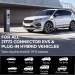 Mplus Electric Vehicle Charger Station 16 Amp Level 1 & 2 Portable EV Charging Includes NEMA 5-15P & 6-20 Plug Compatible with J1772 Electric Cars Household Travel Travel Portable Emergency Charger