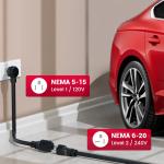 Mplus Electric Vehicle Charger Station 16 Amp Level 1 & 2 Portable EV Charging Includes NEMA 5-15P & 6-20 Plug Compatible with J1772 Electric Cars Household Travel Travel Portable Emergency Charger
