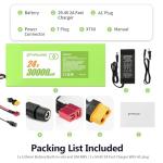 H HAILONG 24V 30Ah Universal Power Pack Rechargeable Battery with T-Plug XT60 Connector with 29.4V 5A DC Charger 25Amp BMS for Tricycle Bicycle Motorcycle