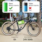 H HAILONG 24V 30Ah Universal Power Pack Rechargeable Battery with T-Plug XT60 Connector with 29.4V 5A DC Charger 25Amp BMS for Tricycle Bicycle Motorcycle