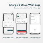 RIPPLEON Level 2 EV Charger 48 Amp 11.5KW J1772 Hardwired 240V Home Electric Car Charger Smart WiFi Enabled Electric Vehicle Charging Station ETL FCC EnergyStar Certified with 25ft Cable White