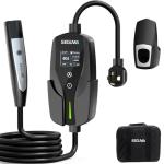 SEGUMA Level 2 Tesla Charger, 40Amp 240V NEMA 14-50 Plug, 28FT Extension Cable, Adjustable Current, Delayed Start Timer, Portable Mobile EV Charger for Tesla, Compatible with Model Y/S/3/X/Cybertruck