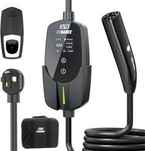 EVDANCE Level 2 EV Charger for Tesla, 40A 240V 9.6kW Portable NACS EV Charger with NEMA 14-50 Plug 25FT Cord, Adjustable Current/Timing Delay Electric Car Charger Compatible with Nacs Model 3/Y/S/X