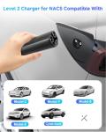 EVDANCE Level 2 EV Charger for Tesla, 40A 240V 9.6kW Portable NACS EV Charger with NEMA 14-50 Plug 25FT Cord, Adjustable Current/Timing Delay Electric Car Charger Compatible with Nacs Model 3/Y/S/X