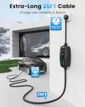 SEGUMA NEMA 10-30 Level 2 Tesla Charger-24A 240V, 25FT Extension Cable, Adjustable Current(10-24A)-Portable Home Mobile EV Charger for Model Y/X/3/S/Cybertruck,NACS Connector for 3-Prong Dryer Outlet