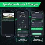 RhEVchar 50A Level 2 Tesla EV Charger with NACS Connector, Smart App Control, Large Display, RFID Access, 14-50 Plug, 25FT Cable – Electric Vehicle Home Wall Charging Station for All Tesla