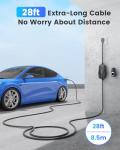 SEGUMA Level 2 Tesla Charger, 40Amp 240V NEMA 14-50 Plug, 28FT Extension Cable, Adjustable Current, Delayed Start Timer, Portable Mobile EV Charger for Tesla, Compatible with Model Y/S/3/X/Cybertruck