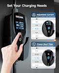SEGUMA Level 2 Tesla Charger-40Amp 240V NEMA 14-50 Plug, 25ft Extension Cable, Adjustable Current/Start Charging Time-Portable Mobile EV Charger for Tesla Car, Compatible with Model Y/3/S/X/Cybertruck