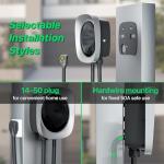 RhEVchar 50A Level 2 Tesla EV Charger with NACS Connector, Smart App Control, Large Display, RFID Access, 14-50 Plug, 25FT Cable – Electric Vehicle Home Wall Charging Station for All Tesla