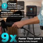 EVIQO Level 2 EV Charger Hardwired - NACS EVSE Compatible with Tesla - 48 Amp EV Charger Level 2 w/NACS, 240V, 25' EV Charging Cable