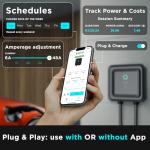 EVIQO Level 2 EV Charger Hardwired - NACS EVSE Compatible with Tesla - 48 Amp EV Charger Level 2 w/NACS, 240V, 25' EV Charging Cable