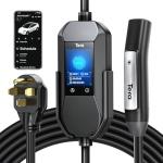Tera 2025 New EV Charger for Tesla 40A 2.8" Largest Display ETL FCC Most Compact 25FT NACS Level 2 NEMA 14-50 Plug & NEMA 5-15 for Level 1 Waterproof IP66 Portable EVSE for Tesla Model Y/3/S/X P06