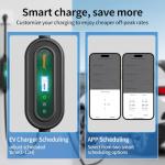 Romaa Level 2 EV Charger Portable Level 2 with 40A, 240V, NEMA 14-50, 25ft Cable, J1772 Charger, Adjustable Current, Delay Timer, EV Chargers for Home Level 2, App Control, FCC & ETL Certified