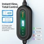 Romaa Level 2 EV Charger Portable Level 2 with 40A, 240V, NEMA 14-50, 25ft Cable, J1772 Charger, Adjustable Current, Delay Timer, EV Chargers for Home Level 2, App Control, FCC & ETL Certified