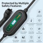 Romaa Level 2 EV Charger Portable Level 2 with 40A, 240V, NEMA 14-50, 25ft Cable, J1772 Charger, Adjustable Current, Delay Timer, EV Chargers for Home Level 2, App Control, FCC & ETL Certified