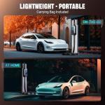 Tera 2025 New EV Charger for Tesla 40A 2.8" Largest Display ETL FCC Most Compact 25FT NACS Level 2 NEMA 14-50 Plug & NEMA 5-15 for Level 1 Waterproof IP66 Portable EVSE for Tesla Model Y/3/S/X P06