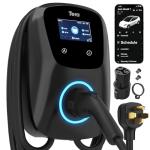 Tera for Tesla EV Charger Level 2 J1772: ETL Energy Star 48A Adjustable 240V - with Manual Setting Amps & Schedule on Unit - NEMA 14-50 25FT Extra Long Charging Cable IP65 W01
